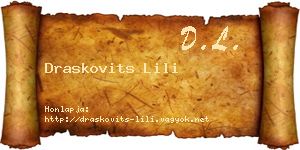 Draskovits Lili névjegykártya